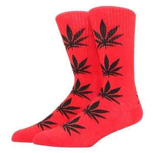 BRAND NEW RED AND BLACK LEAF SOCK !! ON SALE // perfect for man and woman // new